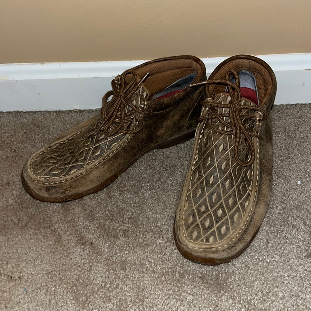 Twisted X lace up moccasins